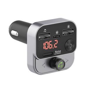 Open Box - Just Wireless - Bluetooth FM Transmitter with USB-C and Black